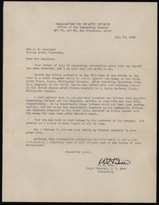 Letter from W. H. Hill to Clara E. Langland
