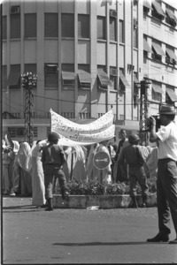 Buddhist monks demonstrate before the U.S. Embassy; Saigon.