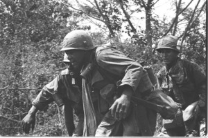 First Platoon in action, trying to recover its wounded.