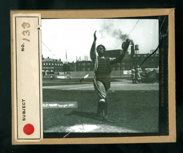 Leslie Mann Baseball Lantern Slide, No. 133