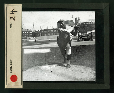 Leslie Mann Baseball Lantern Slide, No. 24