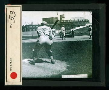 Leslie Mann Baseball Lantern Slide, No. 53