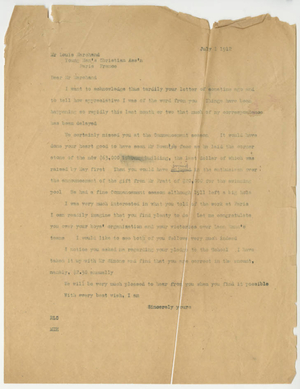 Letter to Louis Marchand from Laurence L. Doggett (July 1, 1912)