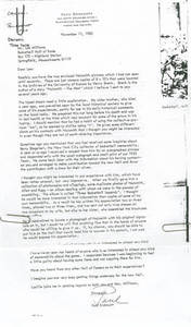 Letter by Paul Endacott to Basketball Hall of Fame, November 11, 1983