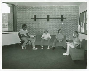 Students in Gulick Hall Lounge