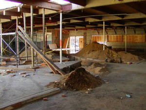 Inside the Brennan Center during construction, 2002