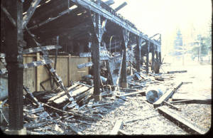 Destroyed grandstand after fire (1959)