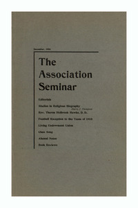 The Association Seminar (vol. 17 no. 3), December, 1908