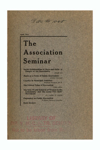 The Association Seminar (vol. 20 no. 7), April 1912