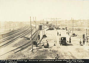 Dorchester Rapid Transit section 1. Looking towards underpass from Savin Hill Station