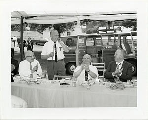 Mayor John Collins at an outdoor luncheon