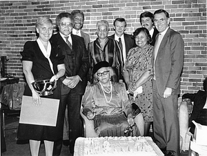 Mayor Raymond L. Flynn and Kathy Flynn with unidentified group