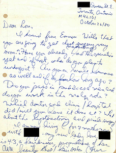 Correspondence from Nicholas Ghosh to Lou Sullivan (October 26, 1980)