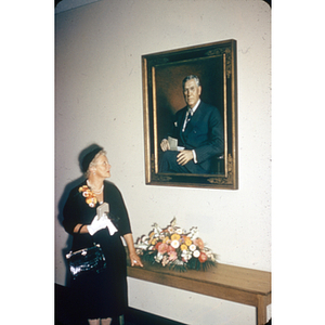 Irene Rich, with portrait of George Clifford, Clifford Lounge