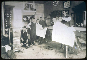 Old barber shop, Cliftondale Square, 1904