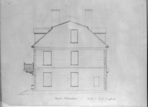 Measured east elevation of the John Hancock House, Boston, Mass., ca. 1863