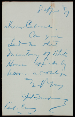 A. F. Rockwell to Thomas Lincoln Casey, April 8, 1881