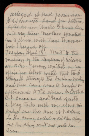 Thomas Lincoln Casey Notebook, February 1893-May 1893, 73, alleged it had permission