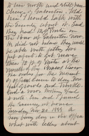 Thomas Lincoln Casey Notebook, November 1888-January 1889, 12, to live north and still have