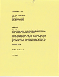 Letter from Mark H. McCormack to John Mack Carter