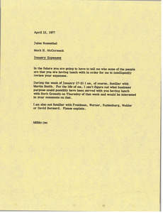 Memorandum from Mark H. McCormack to Jules Rosenthal