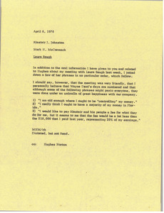 Memorandum from Mark H. McCormack to Alastair J. Johnston