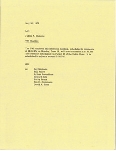 Memorandum from Judy A. Chilcote to list