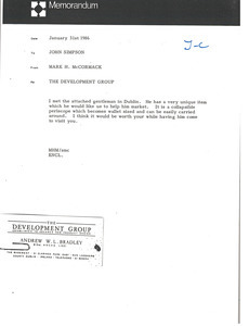 Memorandum from Mark H. McCormack to John Simpson