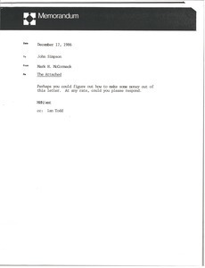 Memorandum from Mark H. McCormack to John Simpson