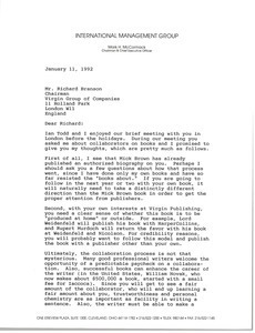 Letter from Mark H. McCormack to Richard Branson