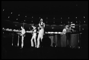 Beatles performing in concert at the Washington Coliseum