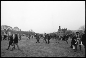 Protesters crossing the National Mall during the Counter-inaugural demonstrations, 1969