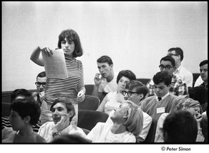 United States Student Press Association Congress: unidentified woman making a statement from audience