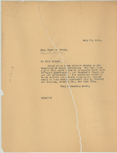 Letter from W. E. B. Du Bois to Fayette Brown