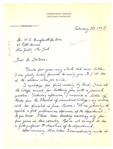 Letter from Hilda Weiss to W. E. B. Du Bois