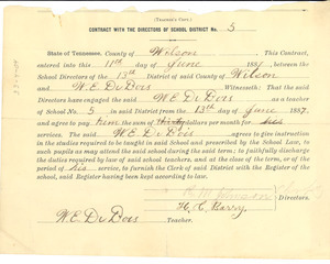 W. E. B. Du Bois State of Tennessee teaching certificate