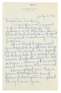 Letter from Georgine and Philip Johnson to W. E. B. Du Bois