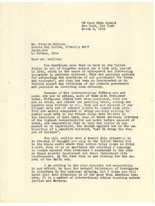 Letter from W. E. B. Du Bois to Nicolás Guillén