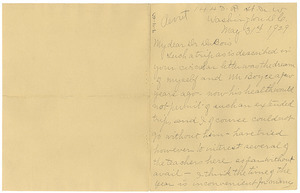 Letter from Frances Boyce to W. E. B. Du Bois