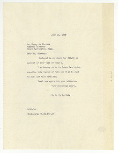 Letter from W. E. B. Du Bois to Henry A. Stevens