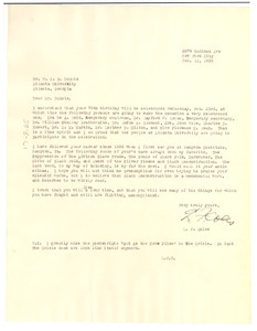 Letter from L. F. Coles to W. E. B. Du Bois
