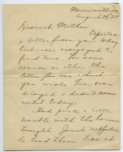 Letter from Mary Burgett to Sarah Kessel
