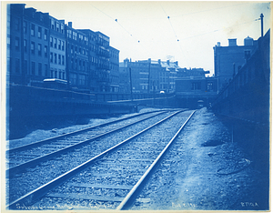 Subway incline, North Station, looking southerly