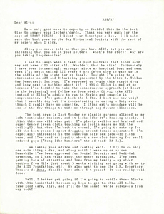 Correspondence from Lou Sullivan to Alyn Hess (March 9, 1987)