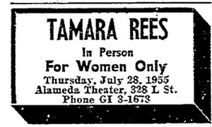 Tamara Rees Show Advertisement