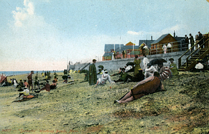 Post Card Picture Sunbathers on Winthrop Beach