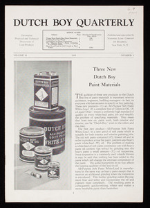 Dutch Boy quarterly, volume 11, number 1, National Lead Company, 111 Broadway, New York, New York