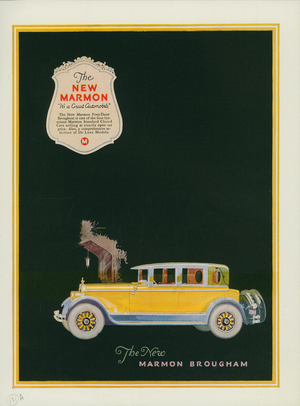 Advertisement, the new Marmon Brougham, Marmon Motor Car Co., Indianapolis, Indiana