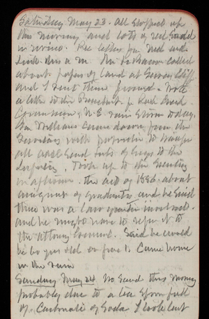 Thomas Lincoln Casey Notebook, May 1891-September 1891, 05, Saturday May 23