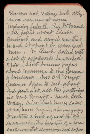 Thomas Lincoln Casey Notebook, May 1893-August 1893, 83, She was not riding with Abby